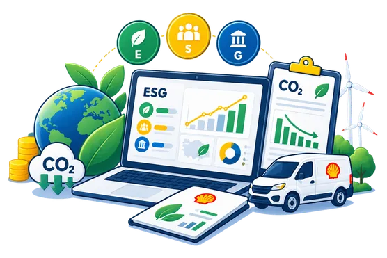 ESG raporlaması için hazırlanan emisyon verisi ekranı