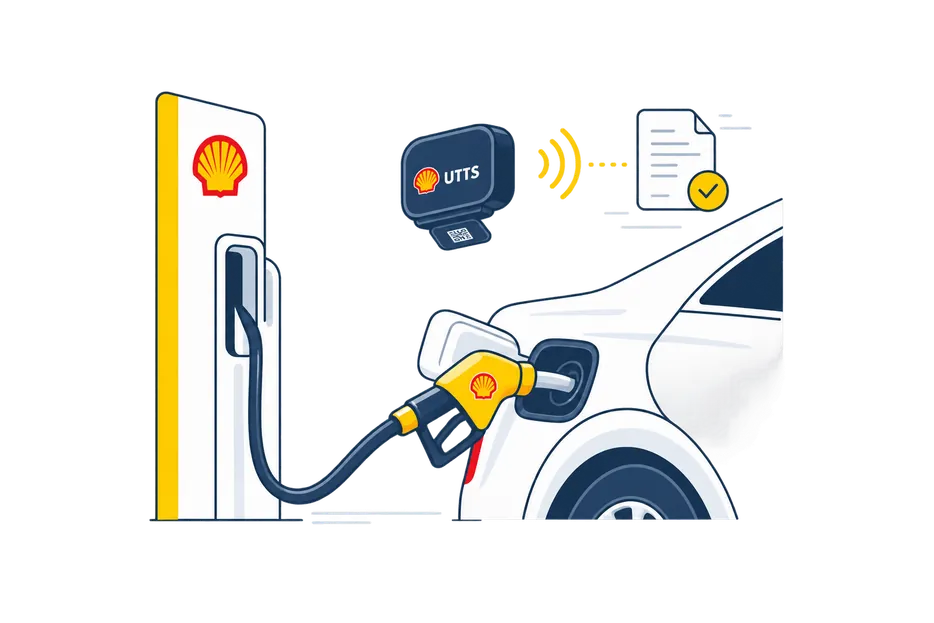 Shell istasyonunda UTTS taşıt tanıma birimiyle yakıt alan araç